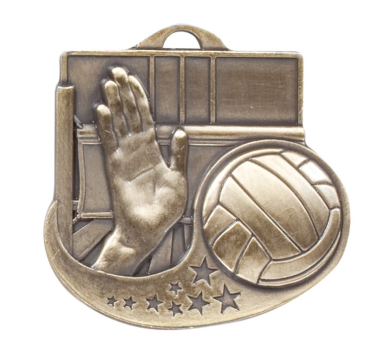 Volleyball Star Blast Medal, 2" 1