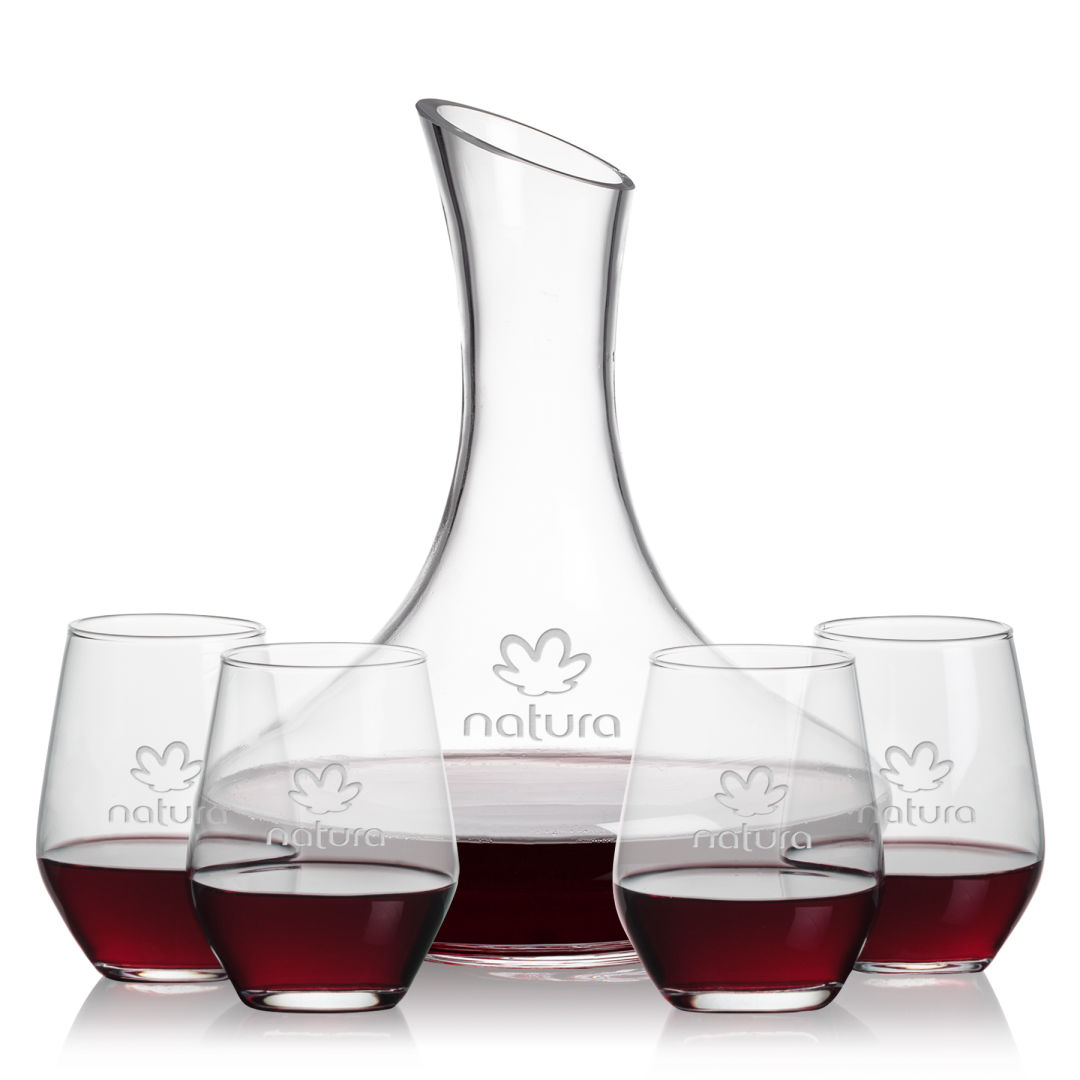 Kanata Carafe & Mandelay Stemless Wine 5