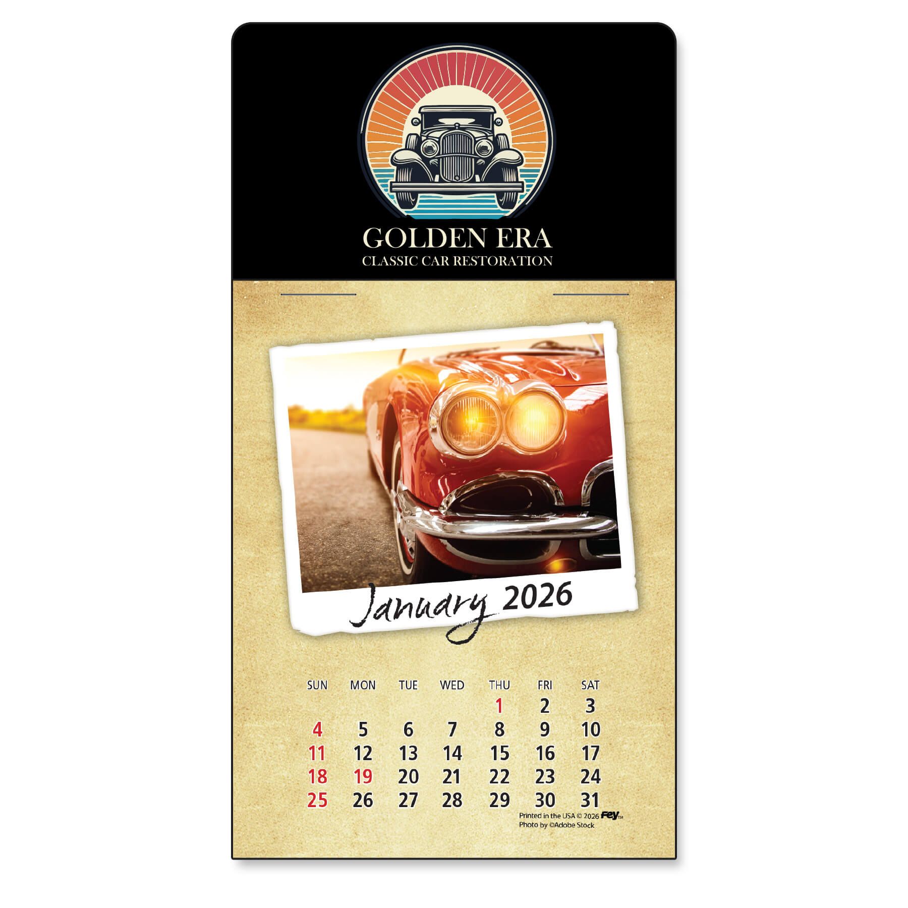 Adhesive Peel-N-Stick® Calendar - Classic Cars Pad 6