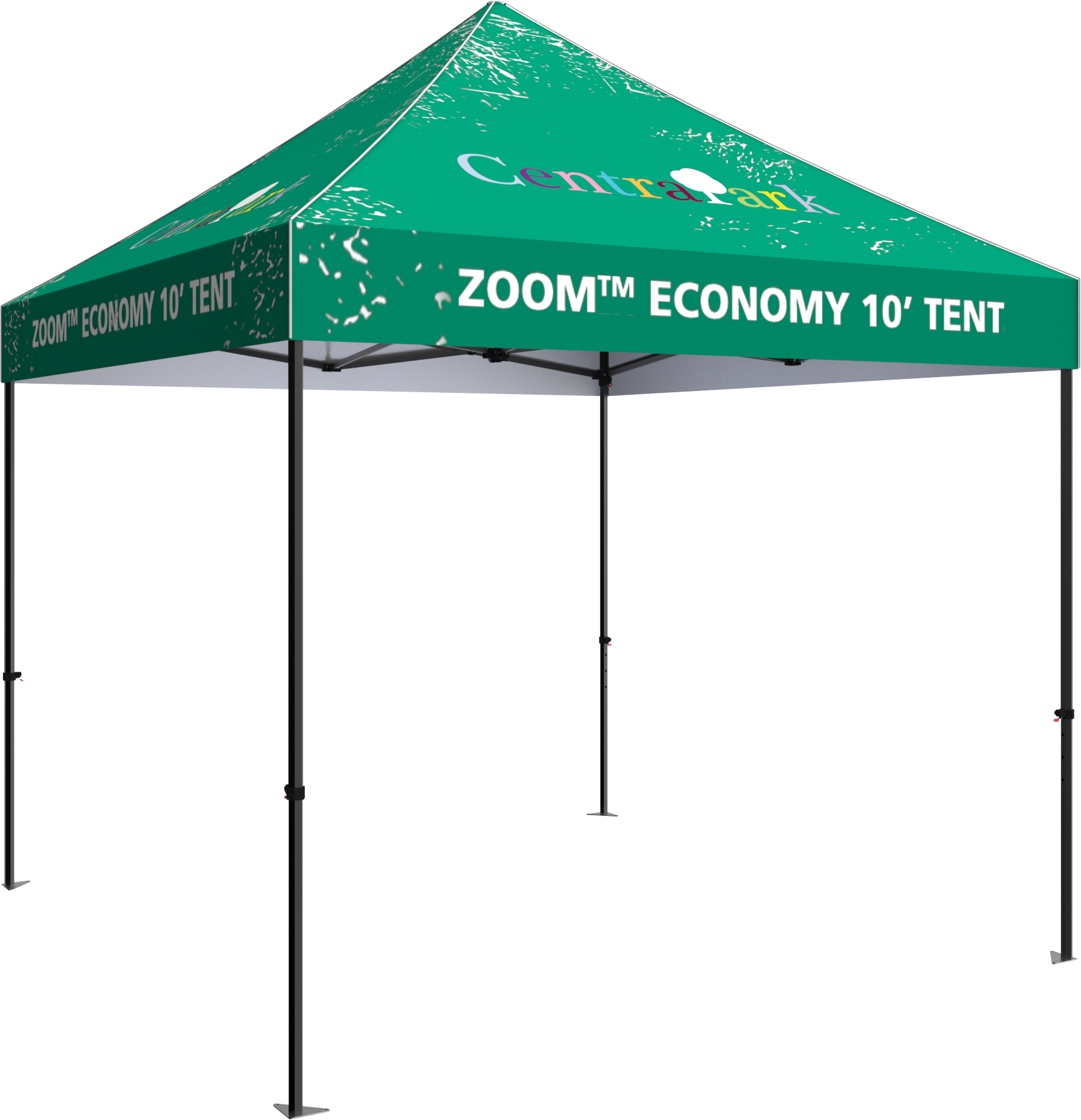 10' Zoom Outdoor Economy Steel Tent w/Custom Printed Canopy