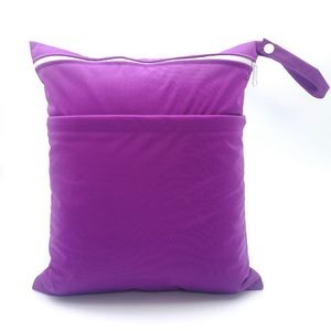 Wet Dry Bags with Two Zippered Pockets for Baby Diapers 24