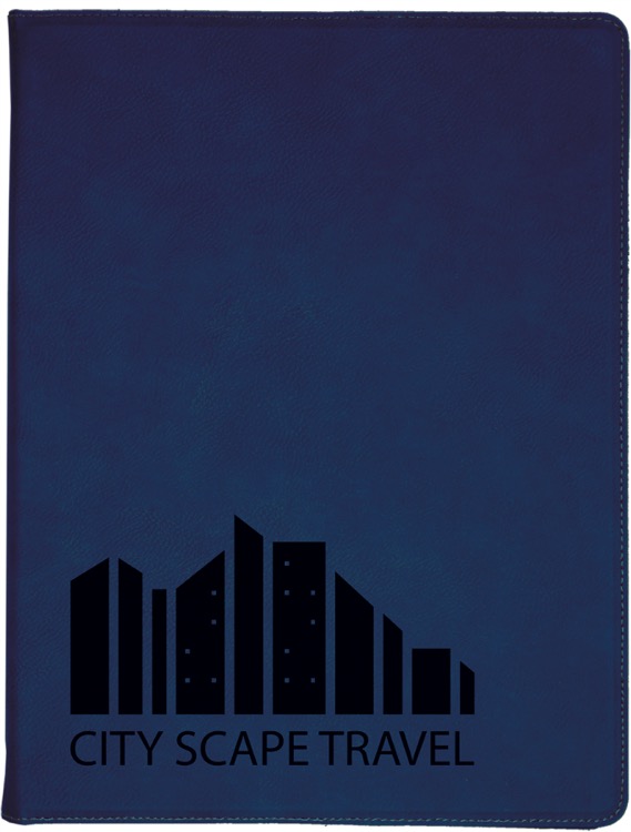 9 1/2" x 12" Blue/Black Leatherette Portfolio with Notepad 2