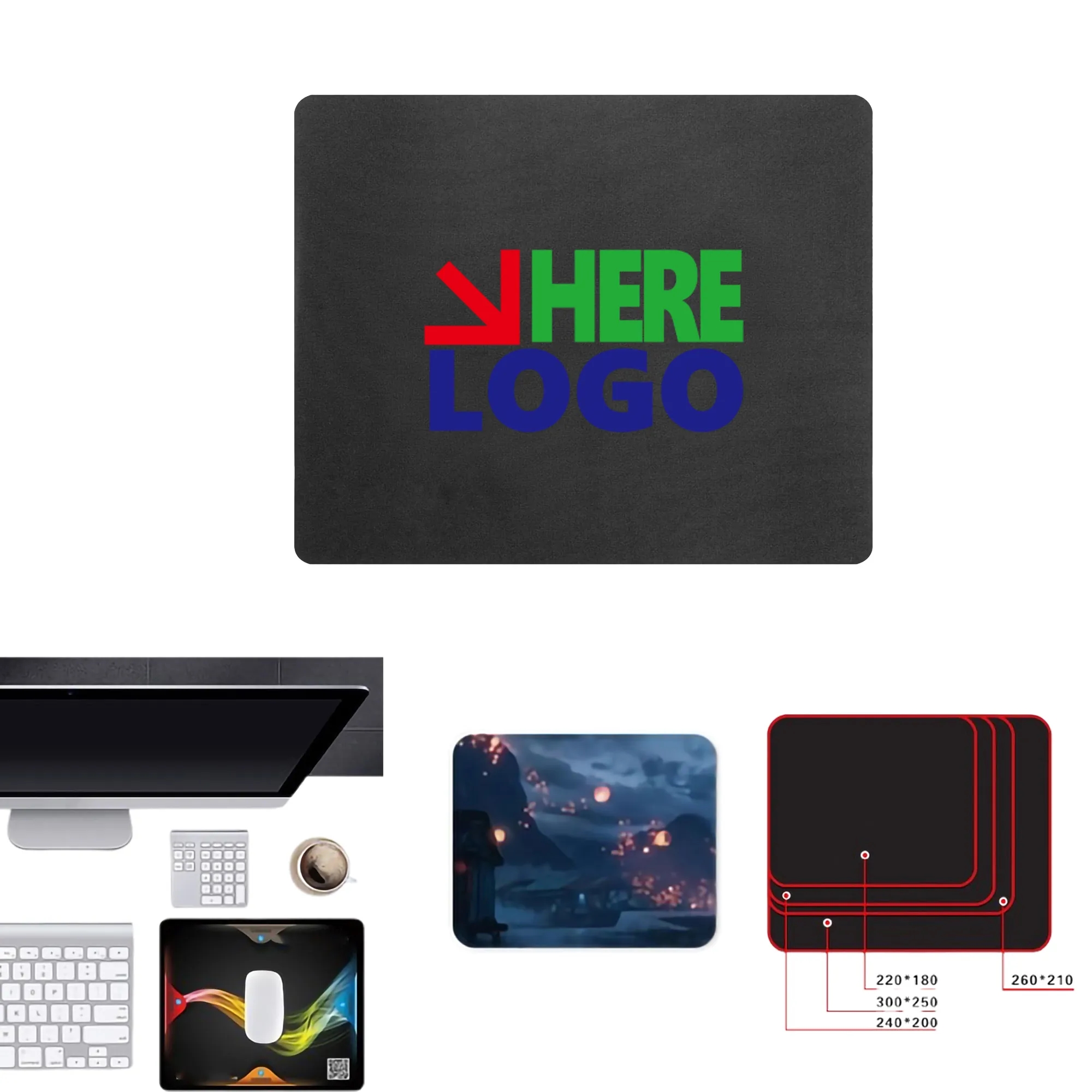 Fashion Thin Gaming Square Rubber Mouse Mat Pads MOQ100 1