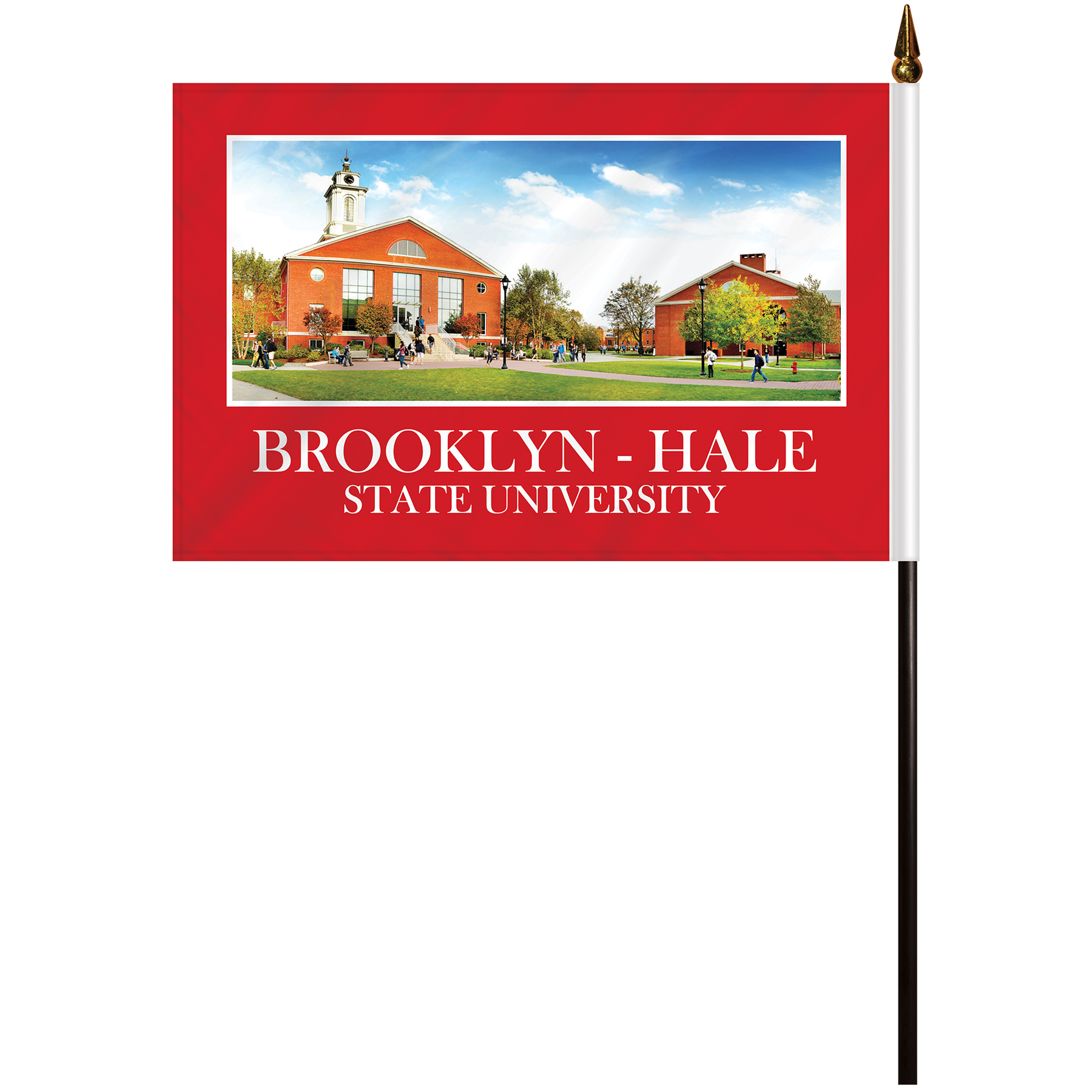 6" x 9" Double Sided Polyester Stick Flag 12