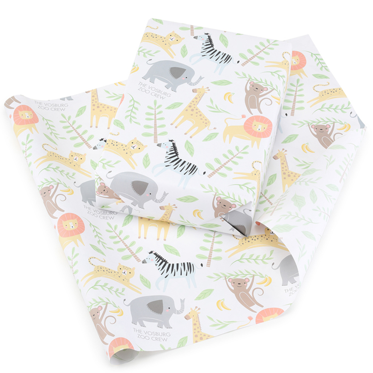 Baby Safari Reversible Wrapping Paper (28"x20") 1