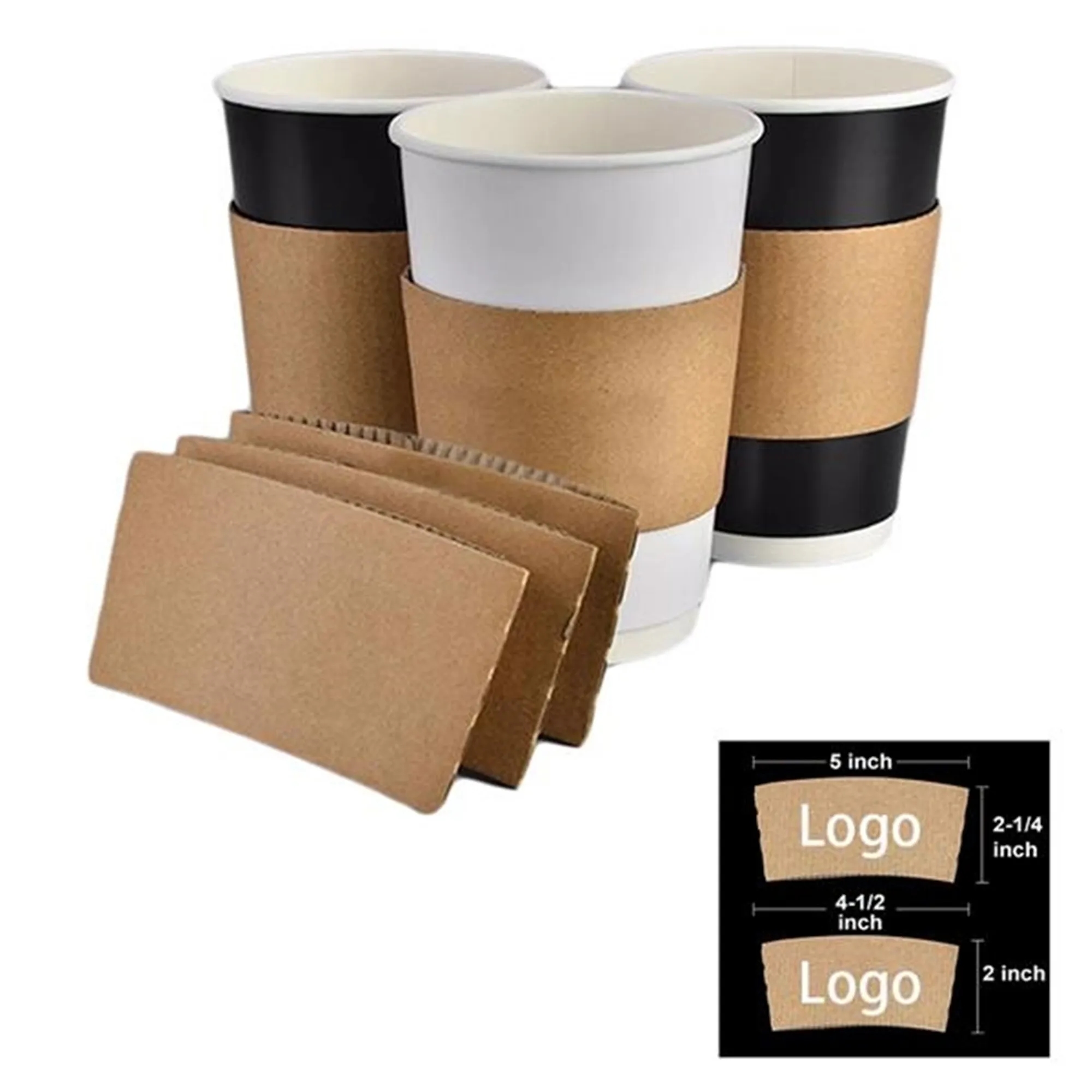 12 Oz Kraft Paper Coffee Cup Sleeves 2