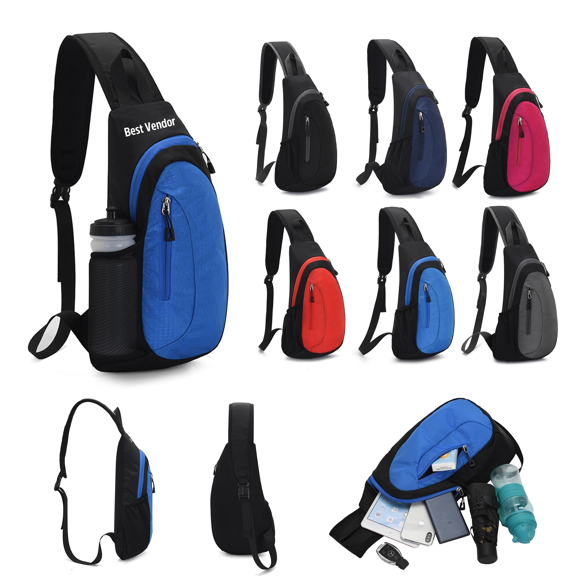 Nylon Chest Crossbody Backpack 3