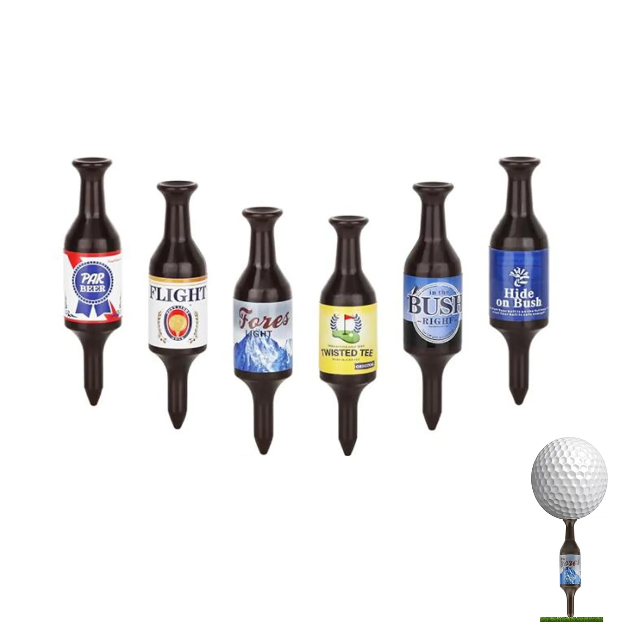 Mini Beer Bottle Golf Tees 1
