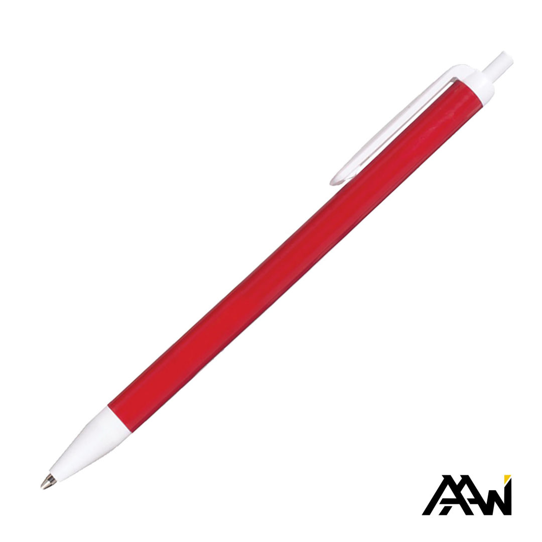 Value Slim Pen w/Glossy Colored Barrel - Matte White Accent 9