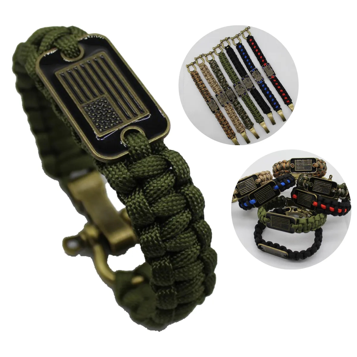 Umbrella Shape Adjustable Size Flag Survival Bracelet 3