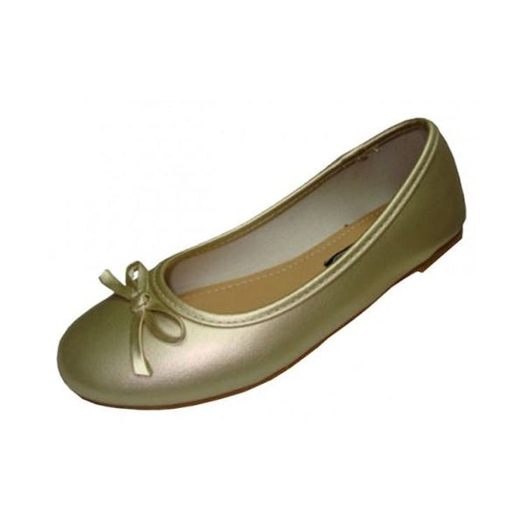 Girls' Ballerina Flats - Gold Sizes 11-4 Age 4-8 Years 2