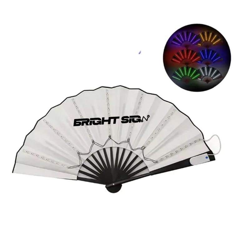 Glow-in-the-Dark LED Folding Hand Fan  10 Inches 1