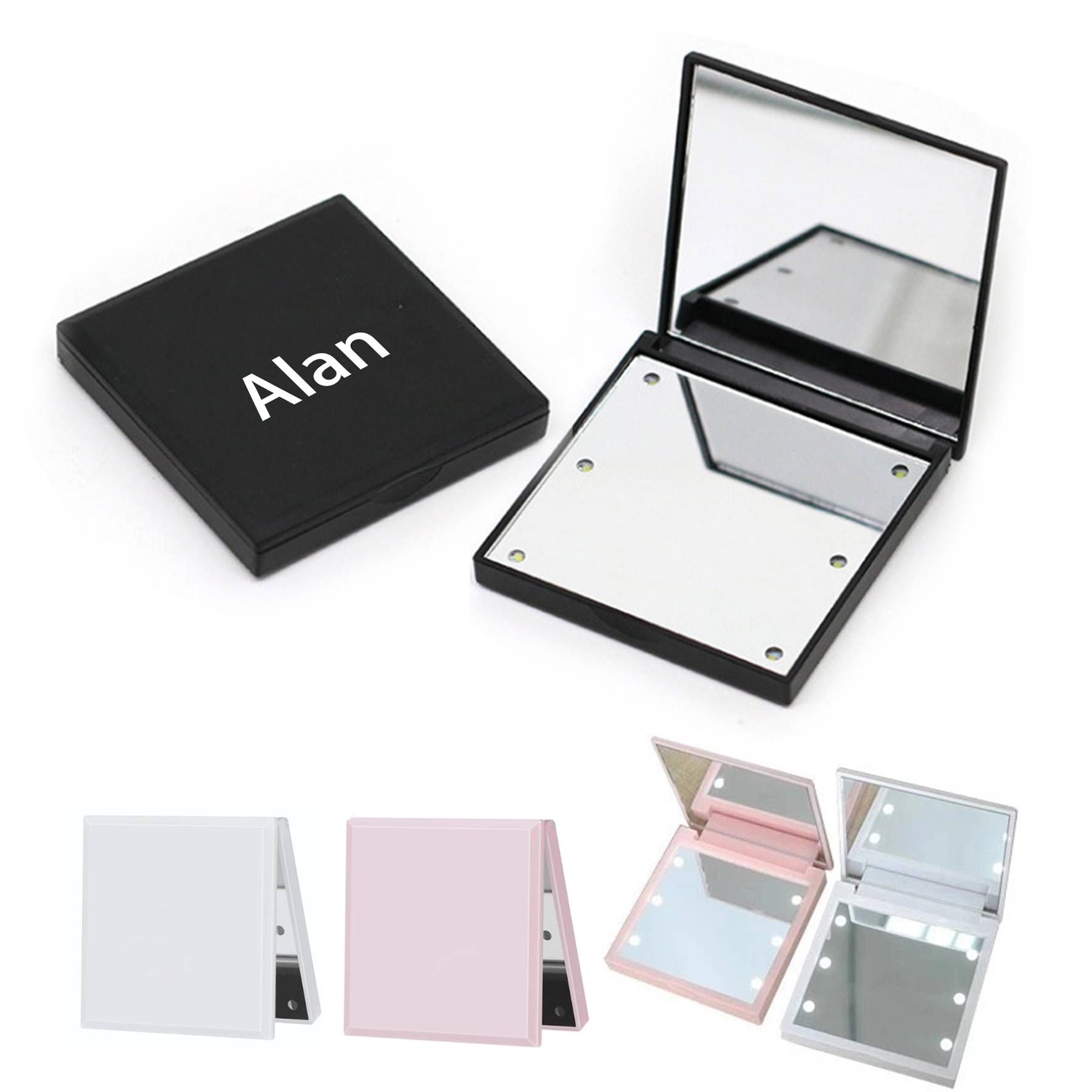 Small gift makeup mirror with led light