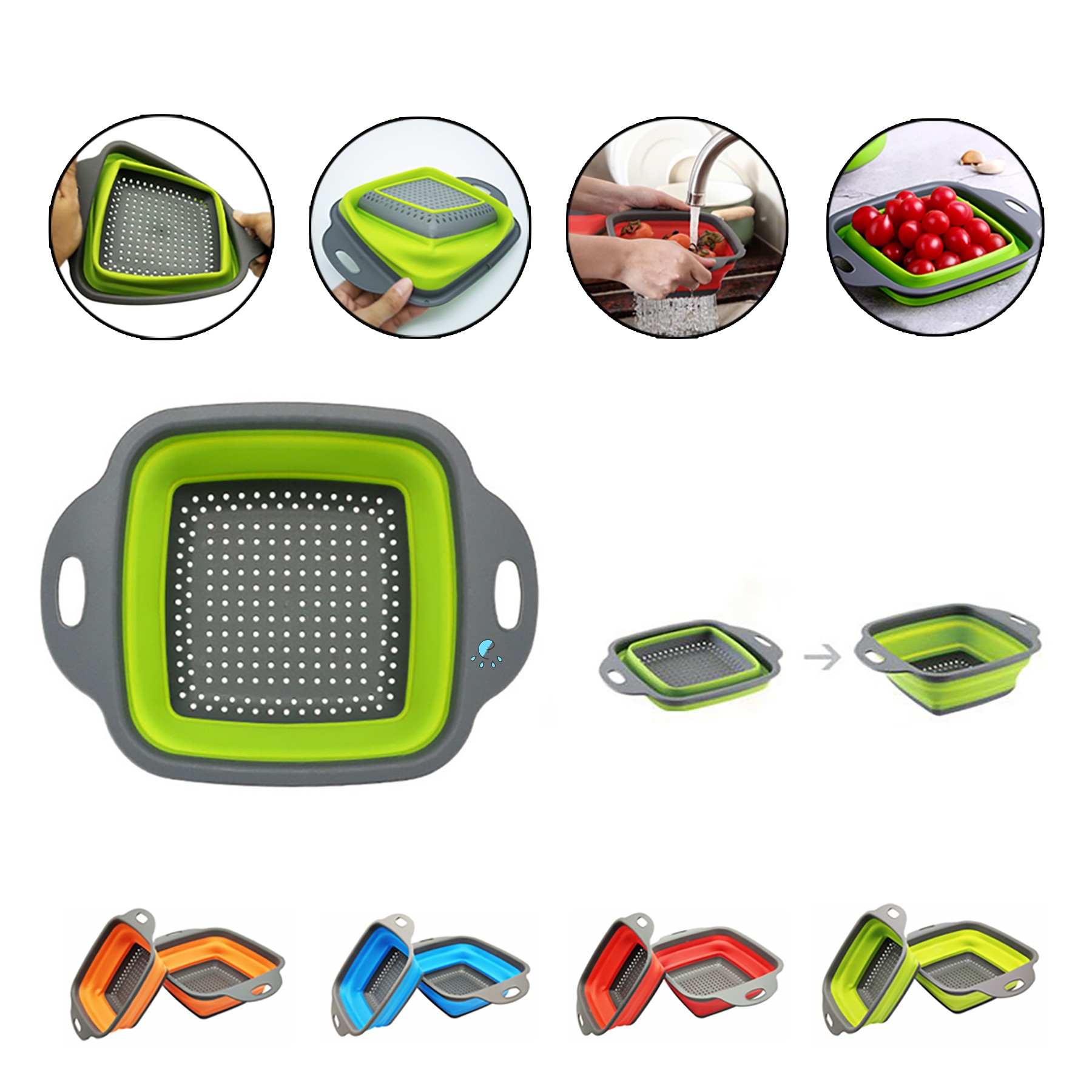 Square Foldable Drain Basket 4