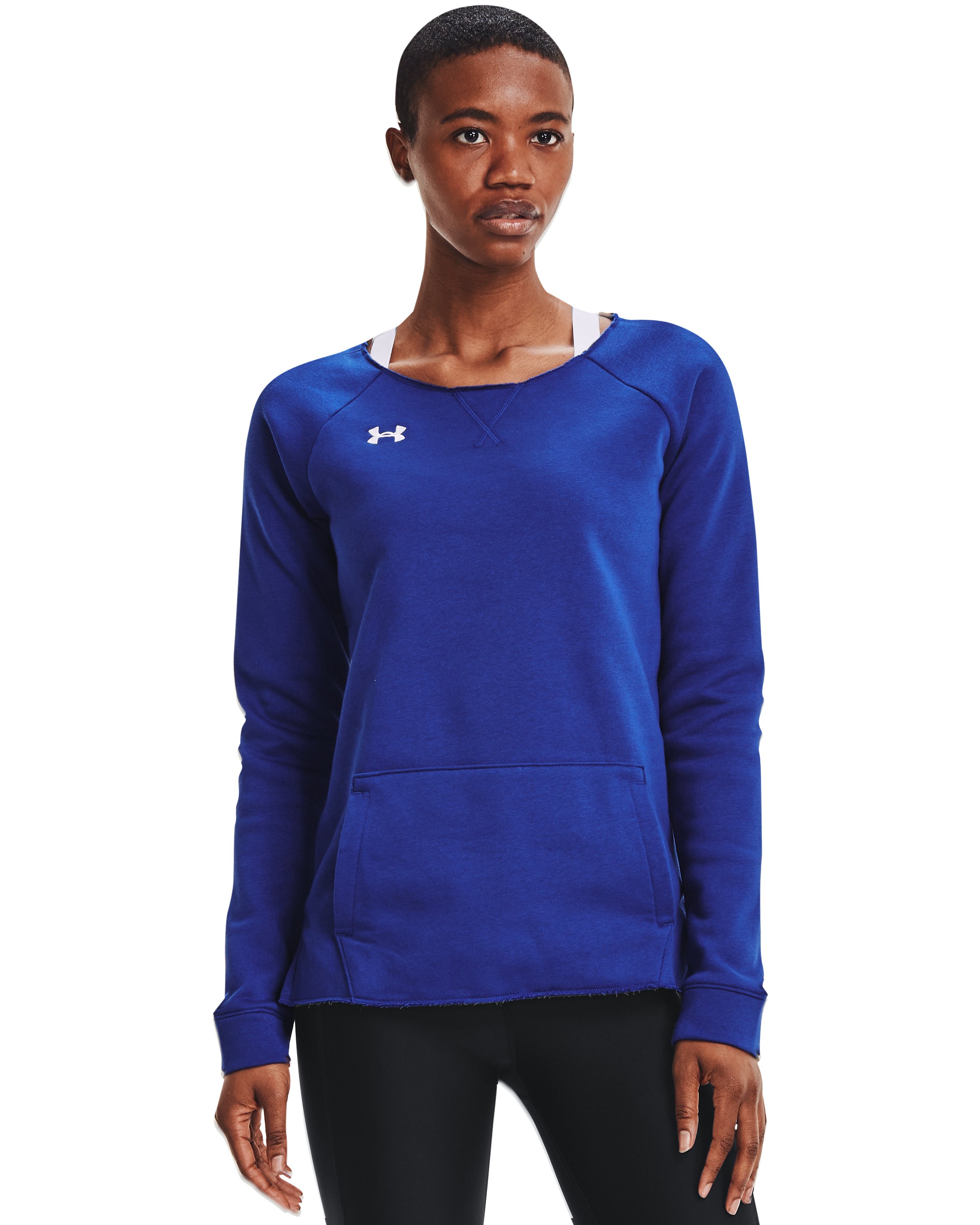 Women's UA Hustle Fleece Crew  5