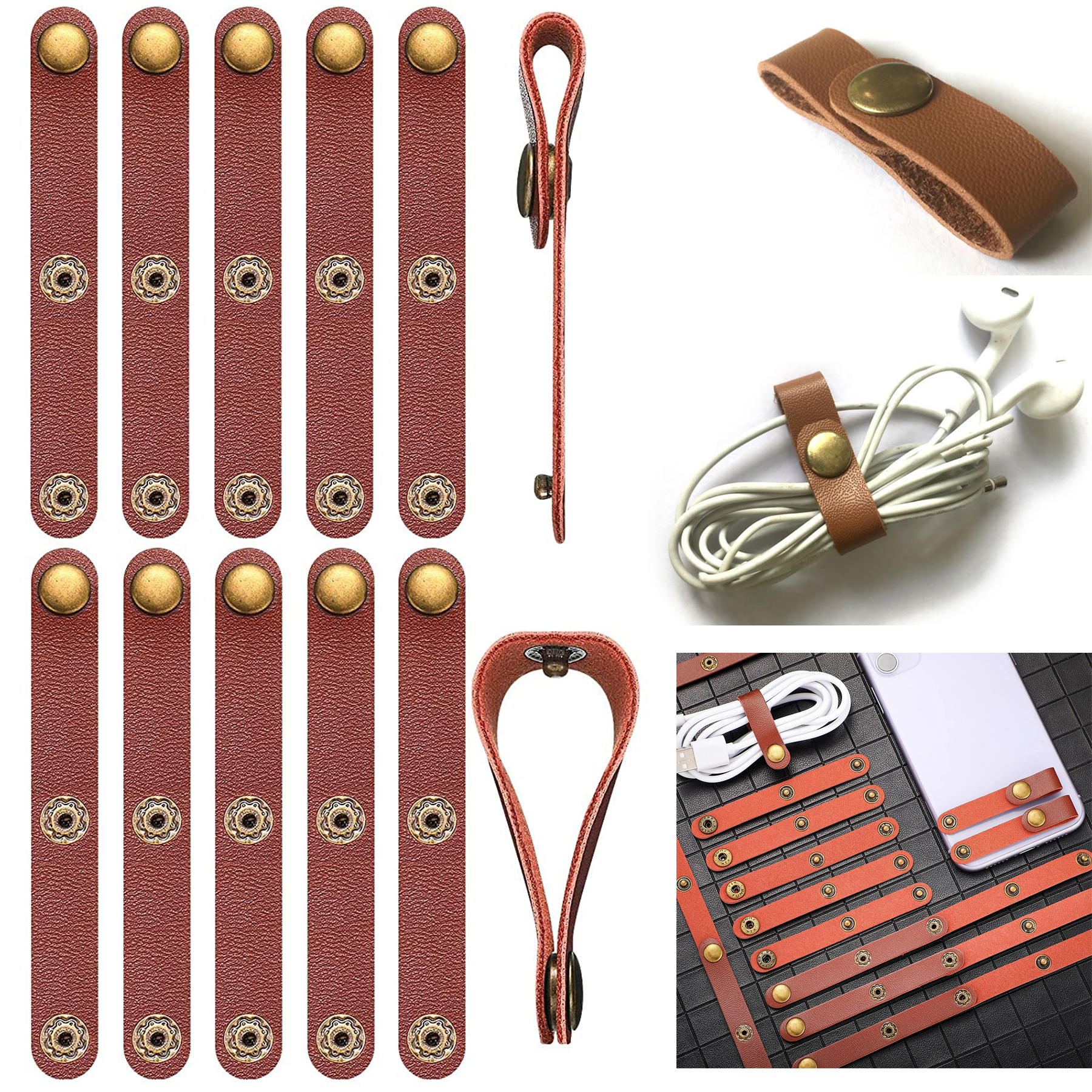 Leather Cable Strap Cord Organizer 2