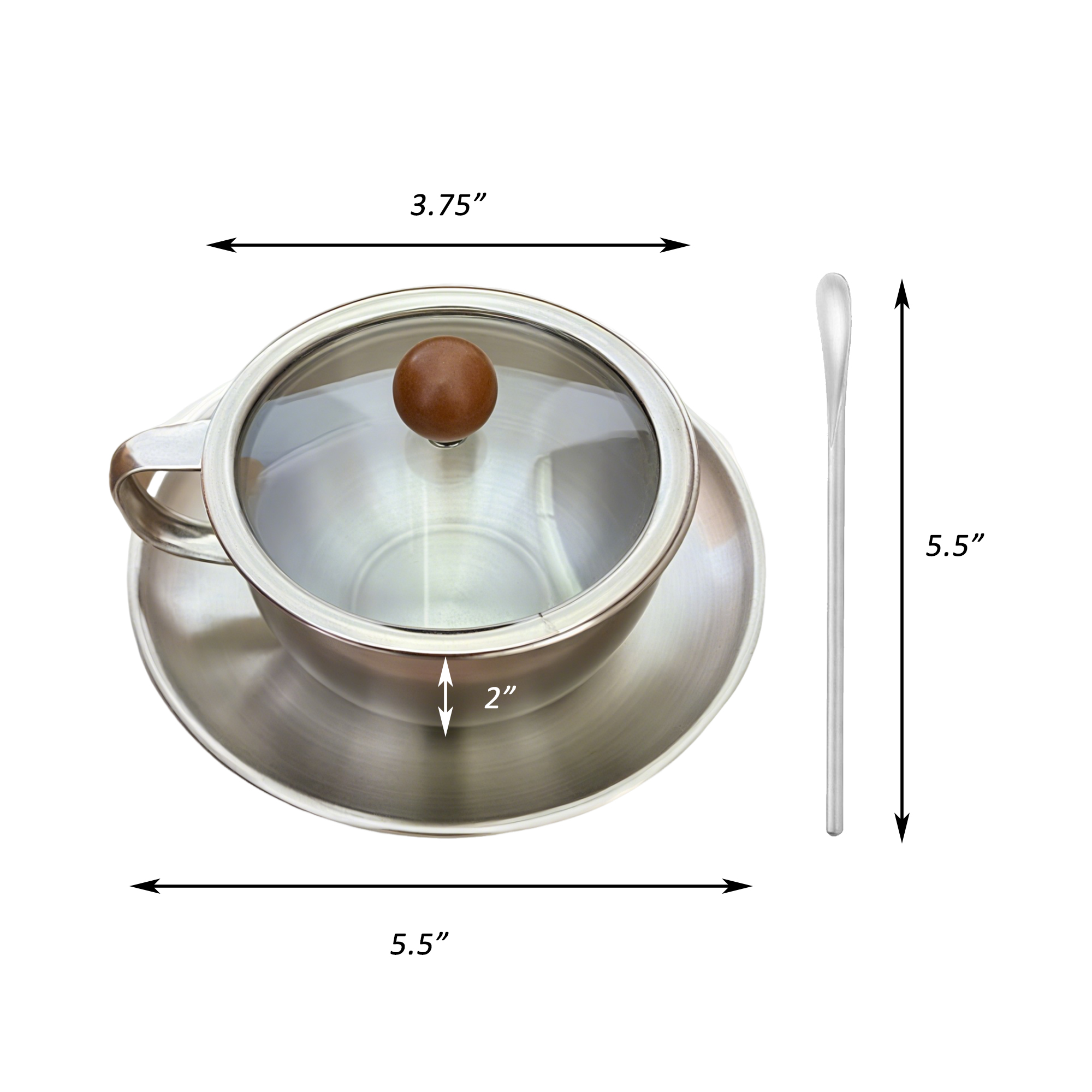 10oz Coffee Cup Set Includes soup spoon 2