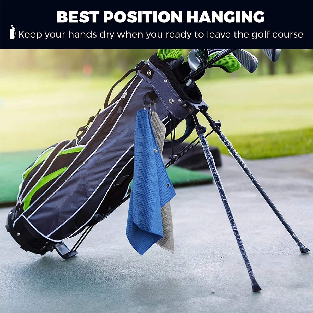 Microfiber Waffle Pattern Golf Towel 3