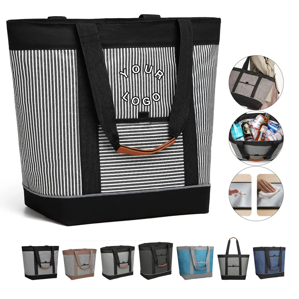 Spacious Thermal Cooler Tote With Zipper Closure 5