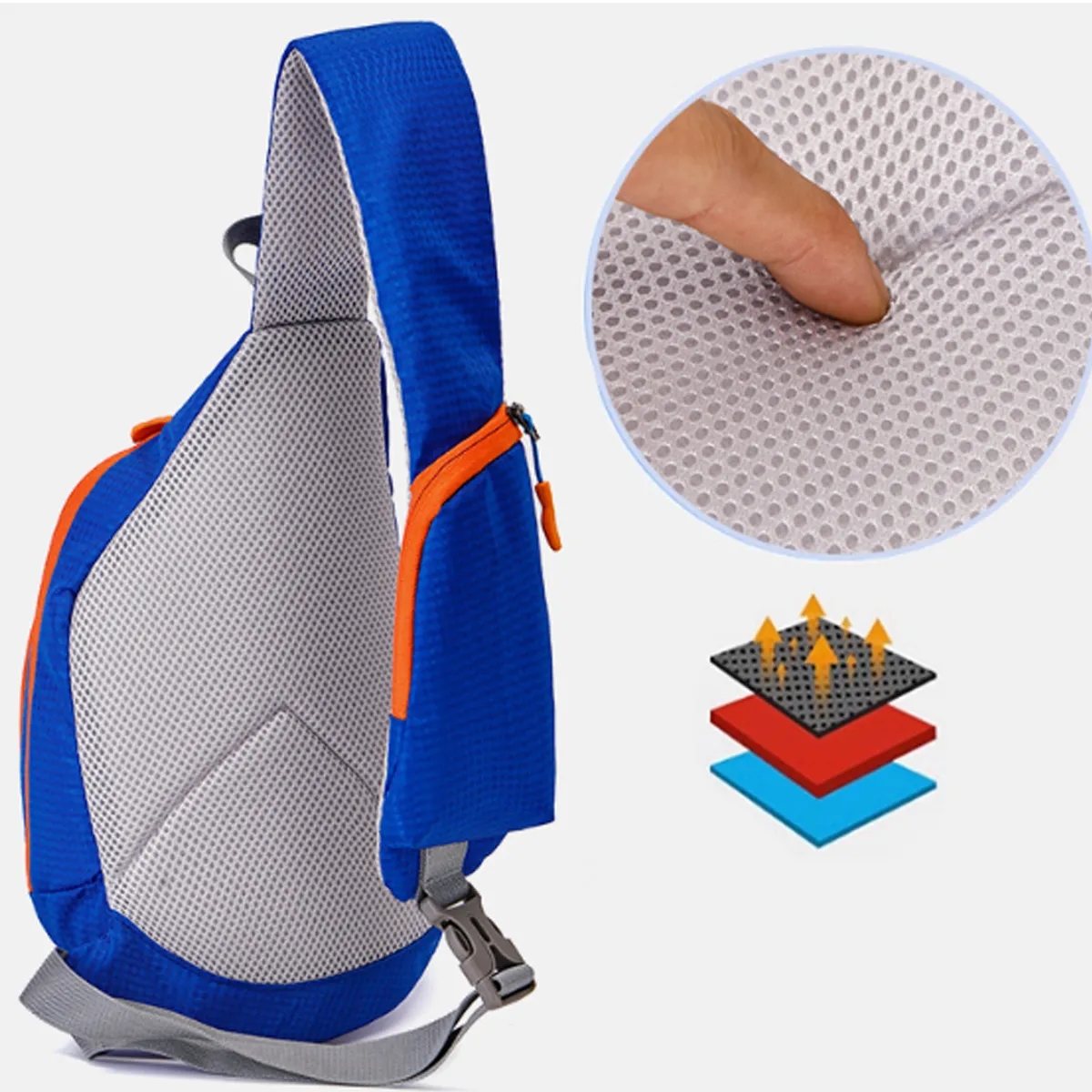 Nylon Sling Crossbody Bag With Side Pocket And Zippers 9