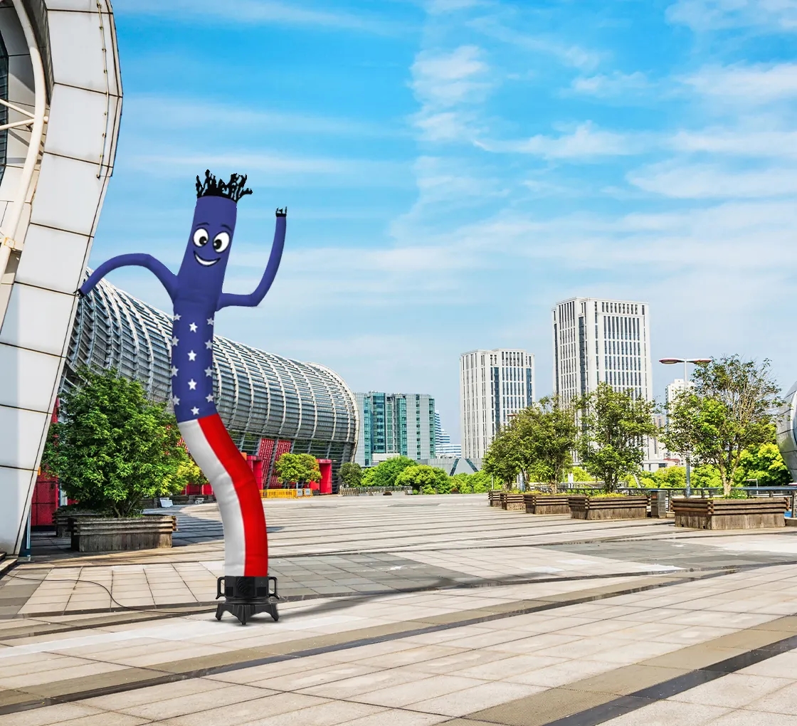American Flag Inflatable Tube Man with Blower 7