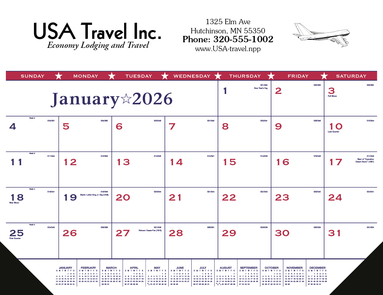 Triumph® Calendars Patriotic Desk Pad with Vinyl Corners 8