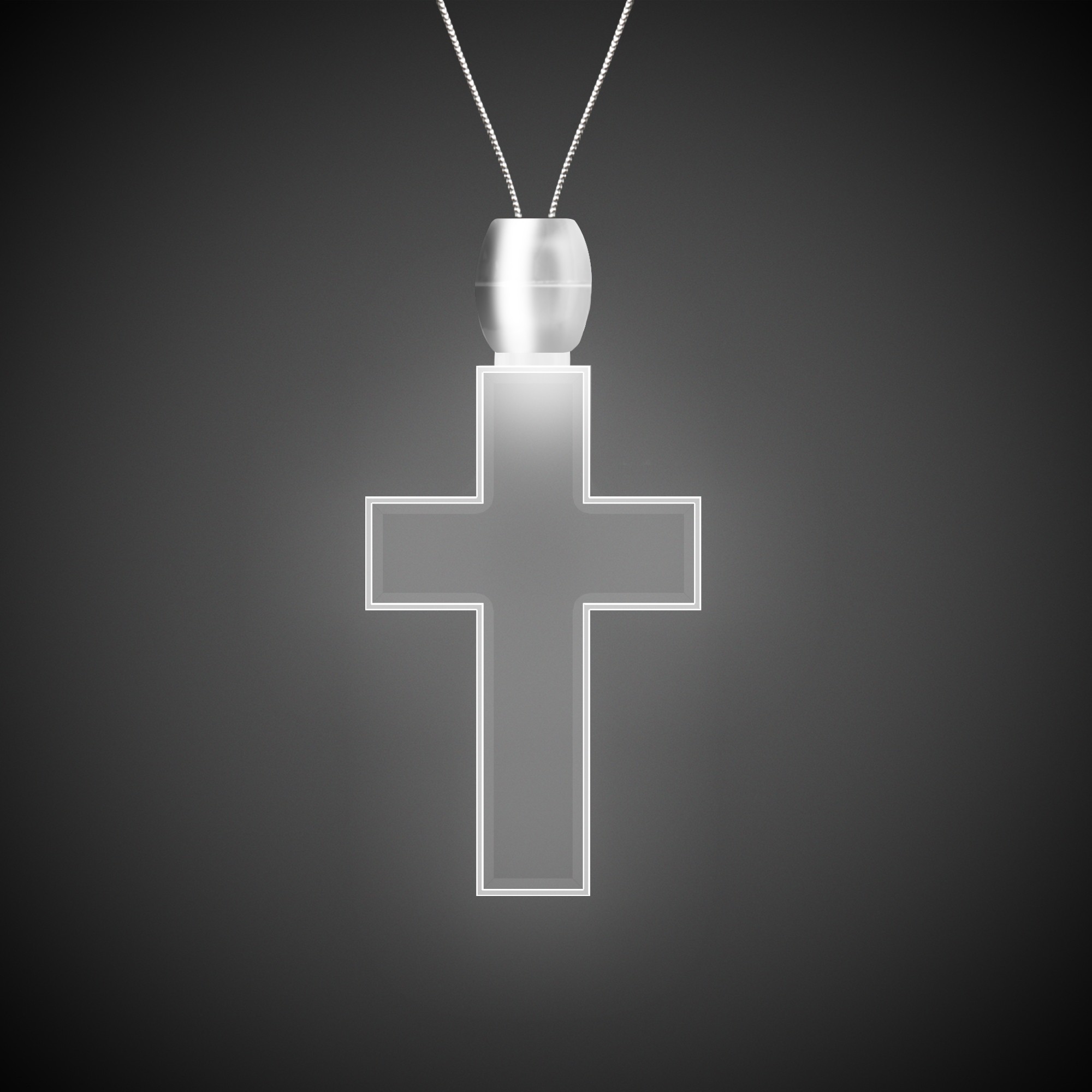 Cross White Light-Up LED Acrylic Pendant Necklace