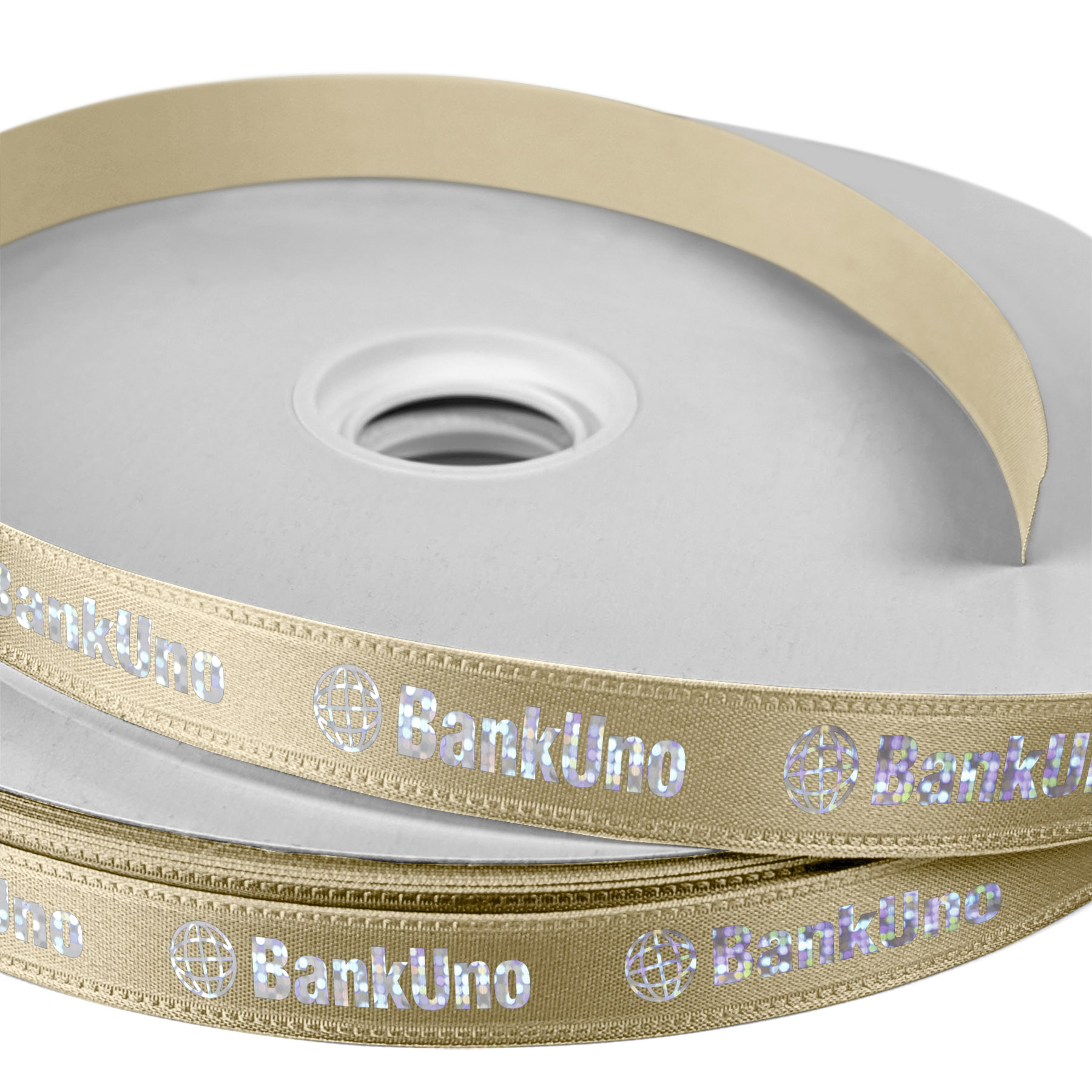 5/8" Badge Satin Ribbon - 50yd Roll - Foil Print 21