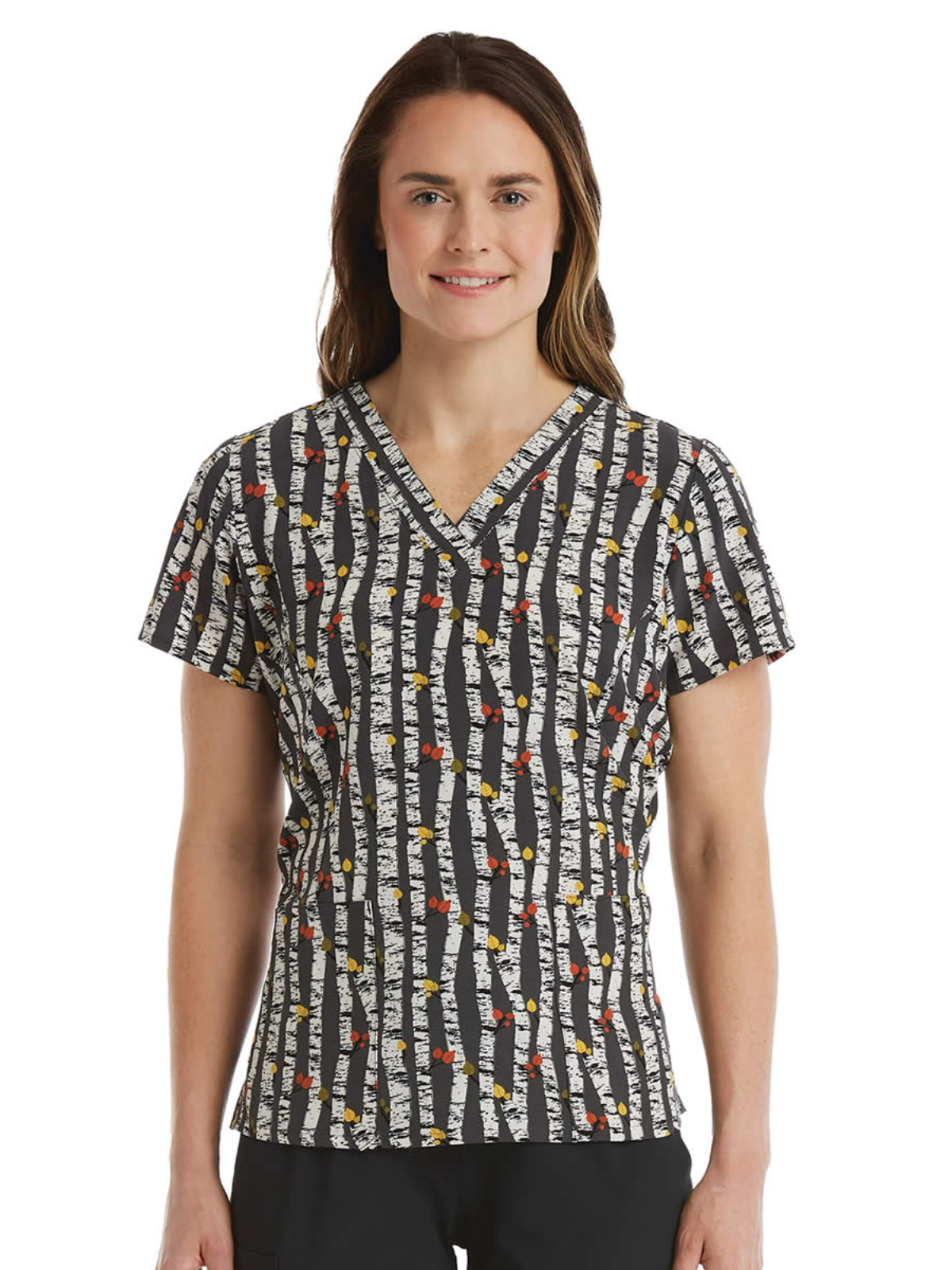 ScrubJoy - ScrubJoy Originals - Women's Two-Pocket V-Neck Print Top 5