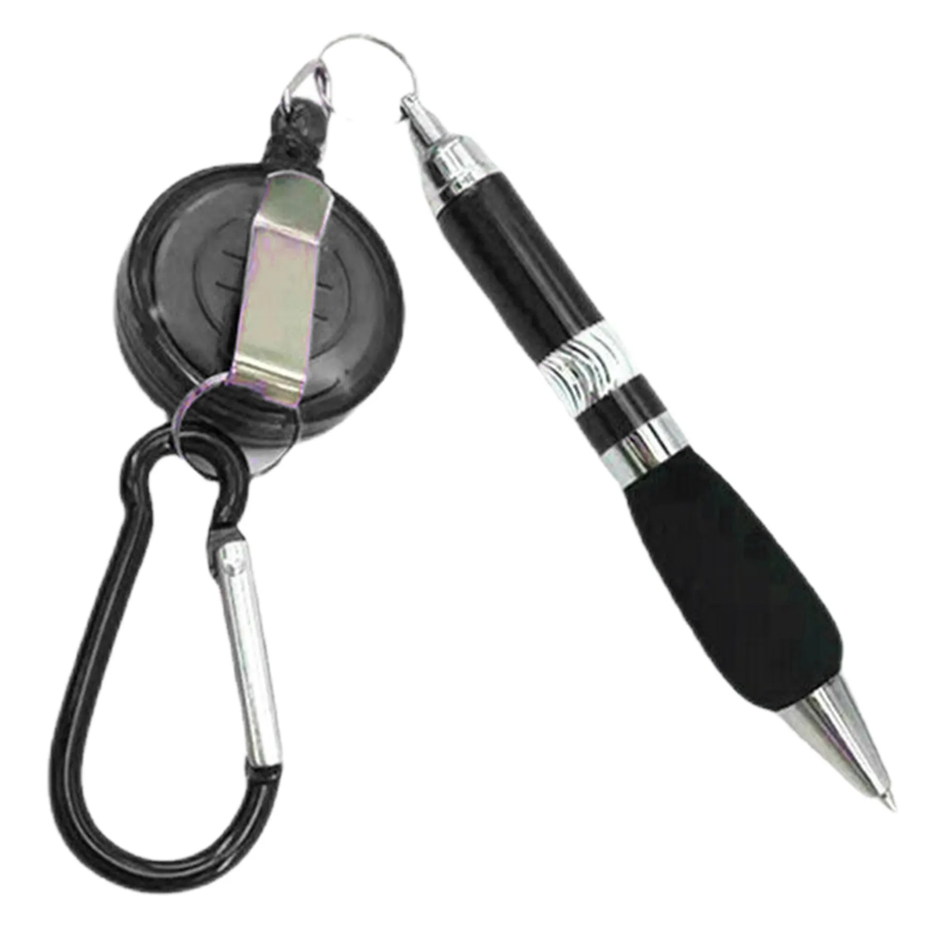 Retractable Badge Holder Carabiner Pen 4