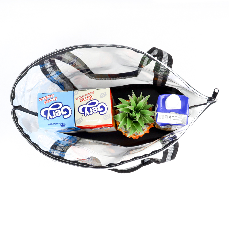Eco Friendly Clear Beach Tote w/ Zipper, custom tote bag with logo imprint 4