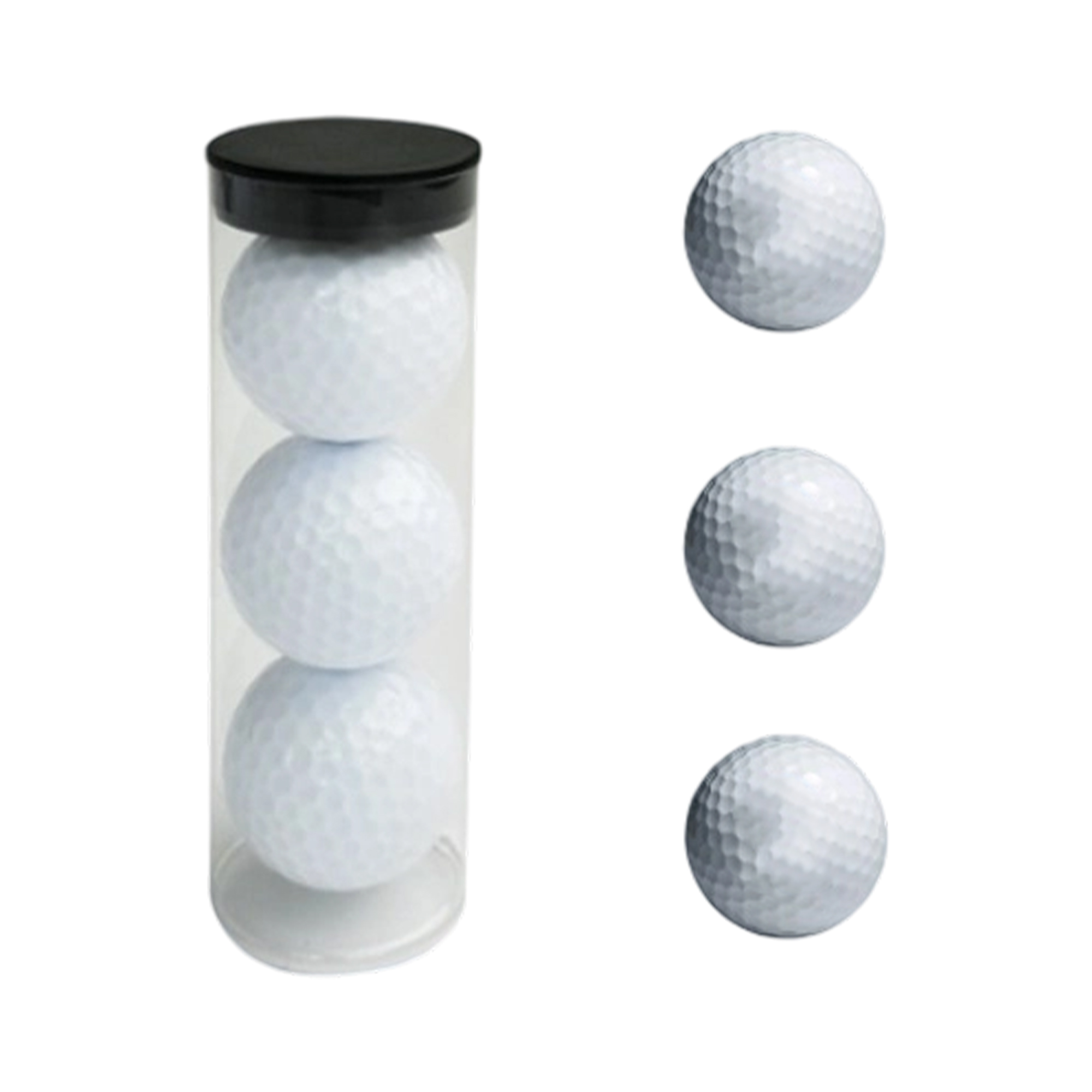 Triple Pack of Premium Golf Balls in Clear Tube 2