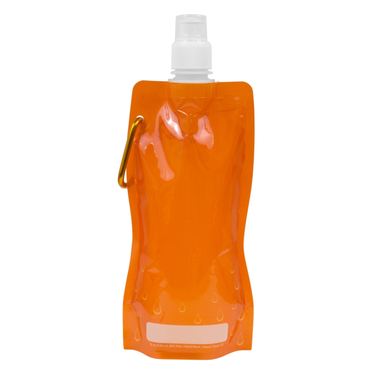 "Roll Up" 18 oz Foldable and Reusable Water Bottle with Matching Carabiner 4