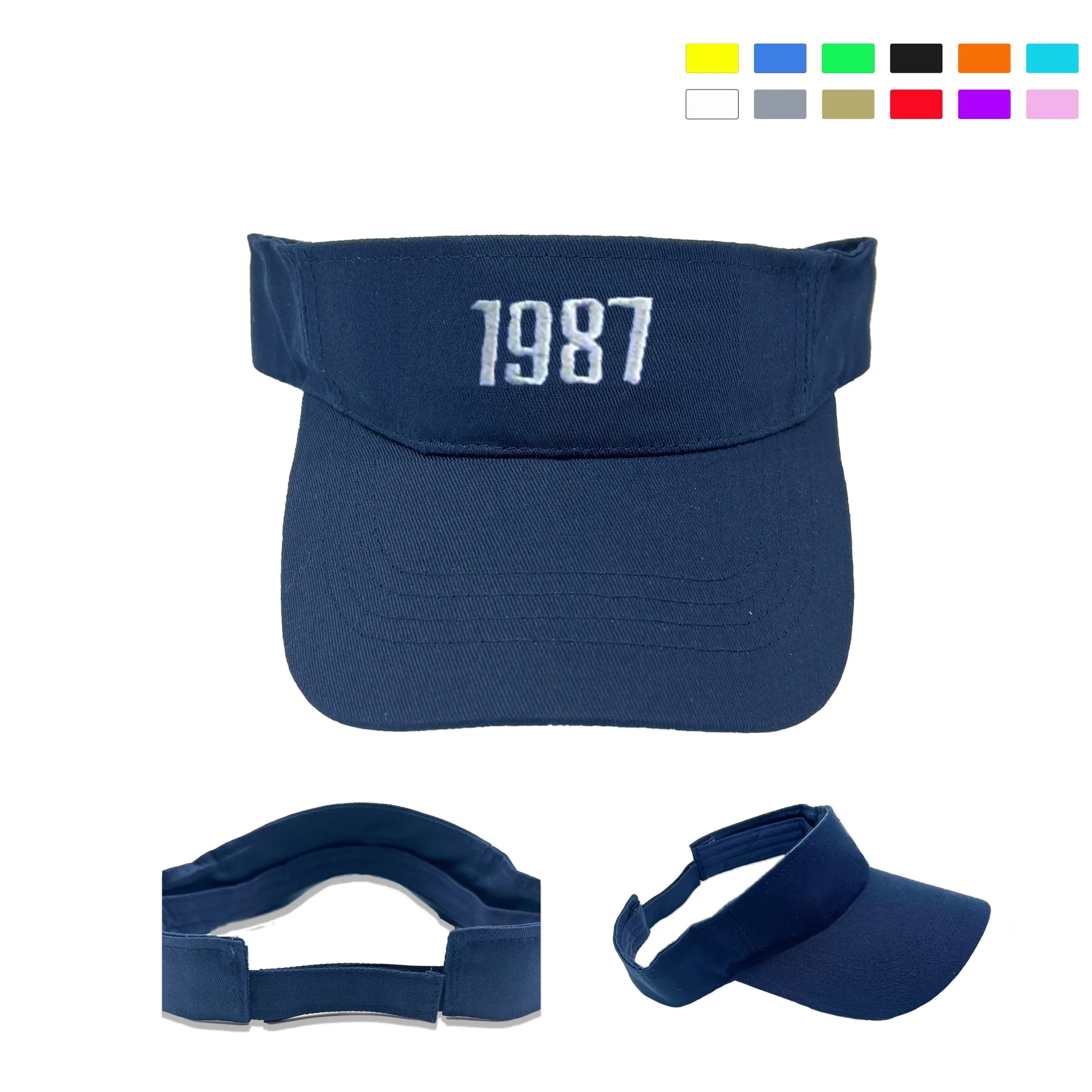 Embroidered Cotton Visor Hat for Men Women 1