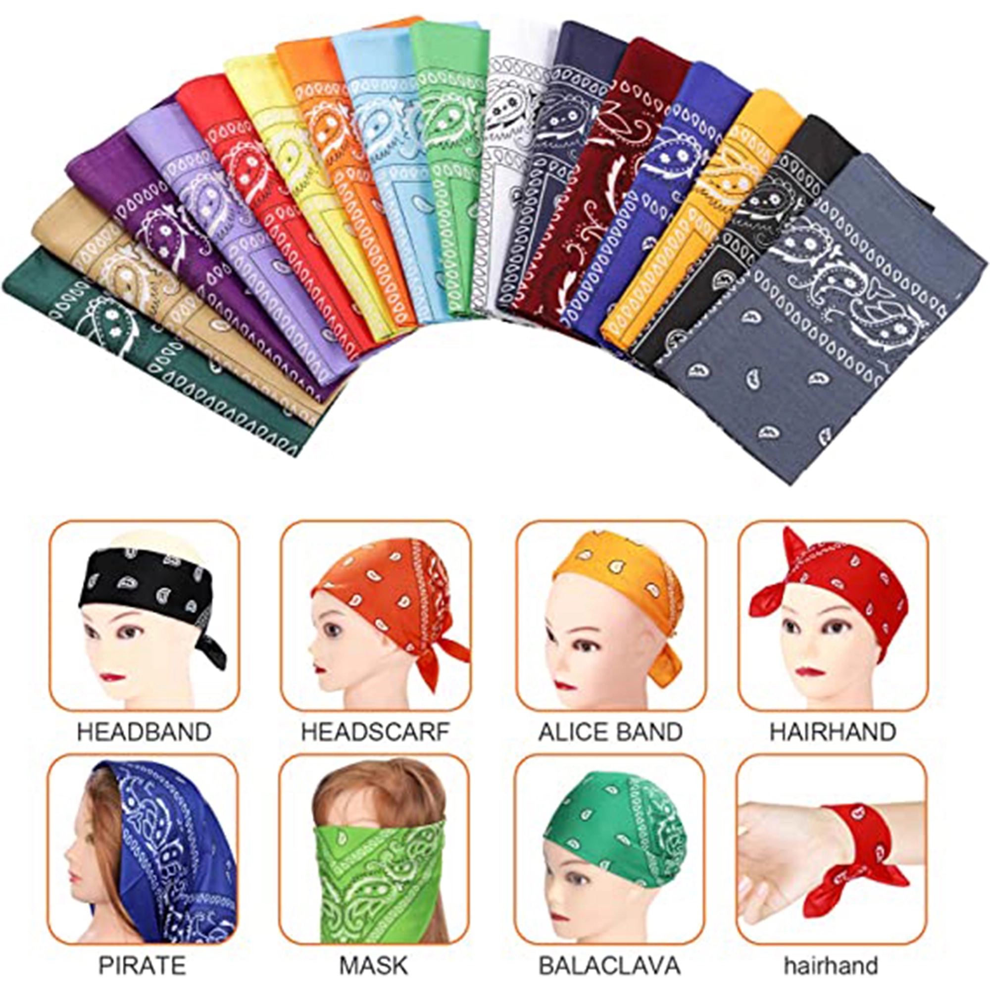 Multi-Purpose Custom Polyrster Headband 22 Inch 2