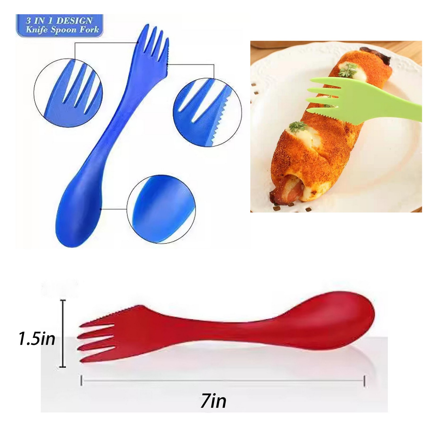 Plastic Sporks 3 In 1 3