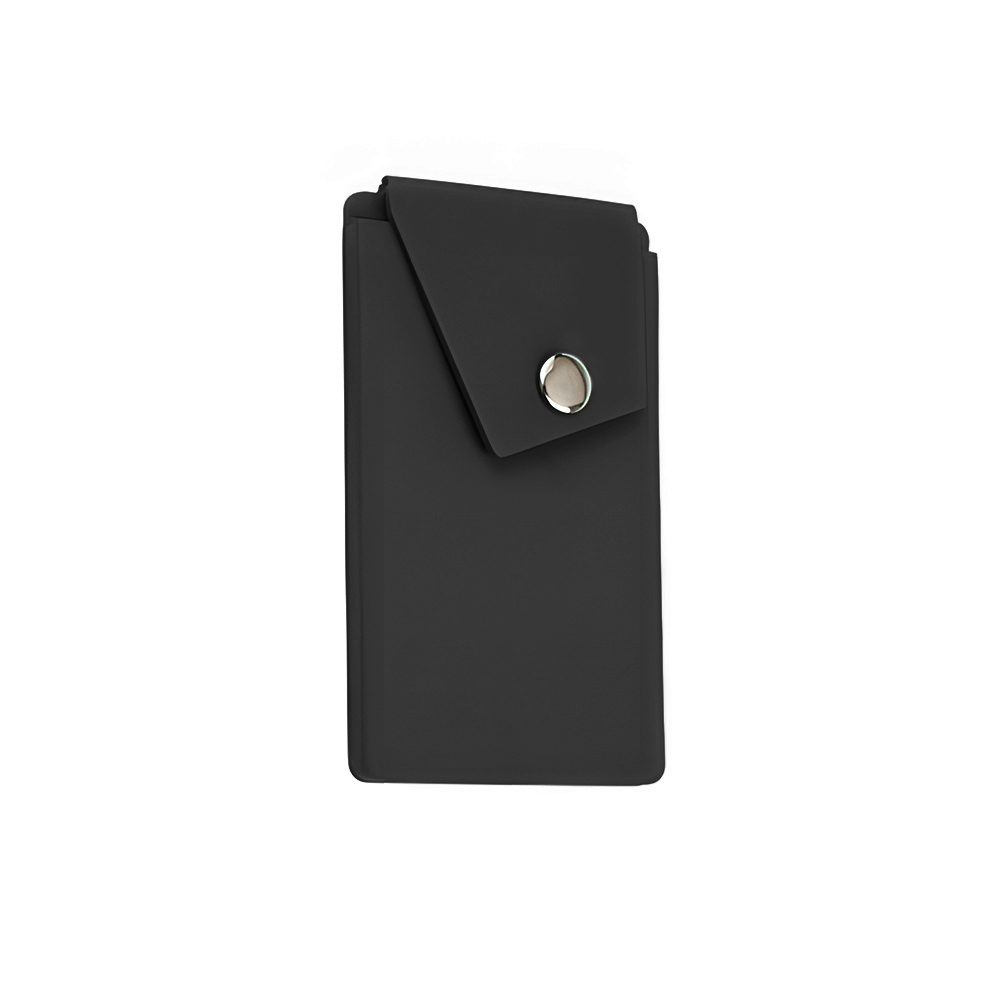 Silicone Cell Phone Sticky Wallet W/ Snap Pocket 12