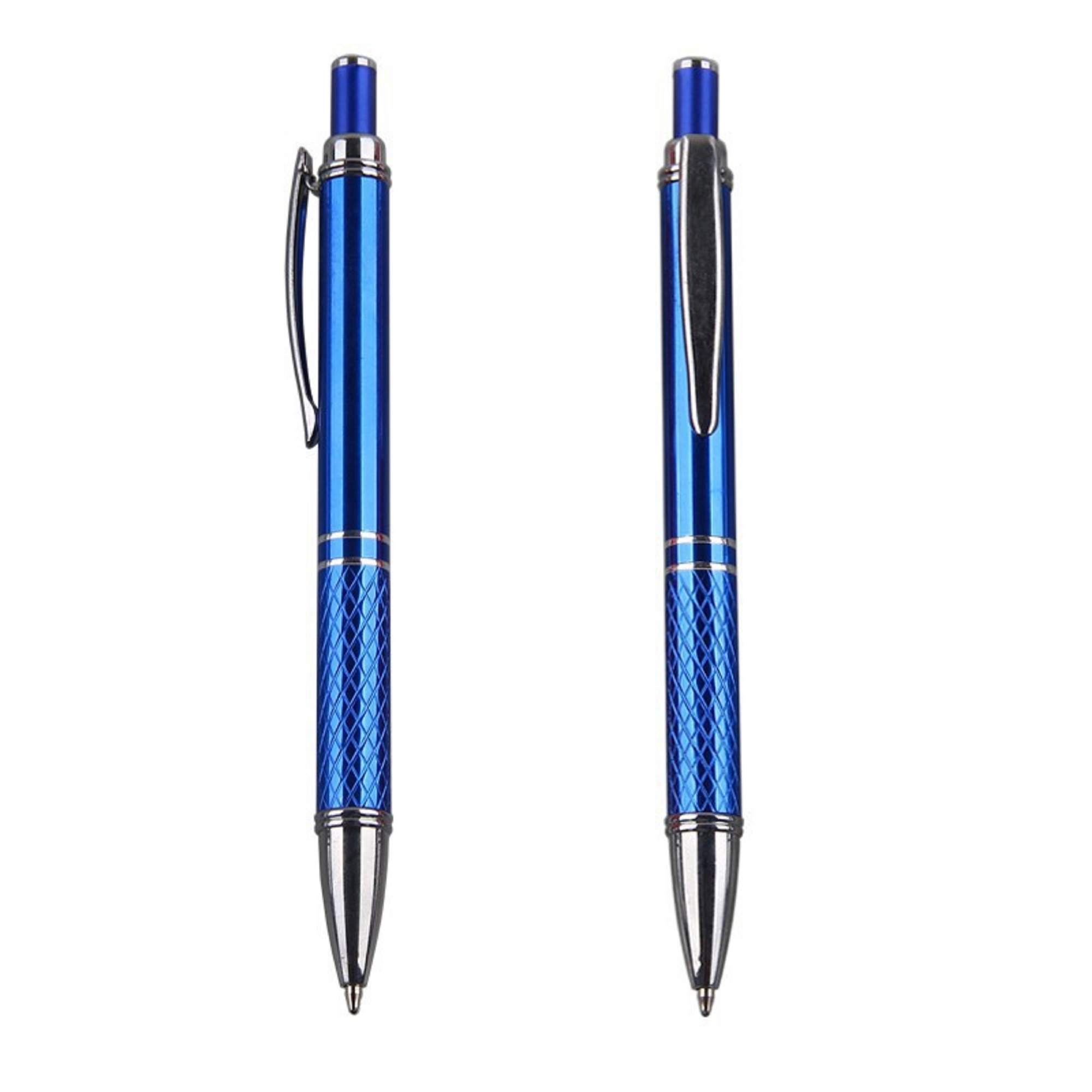 Metal push click action ball point pen 2