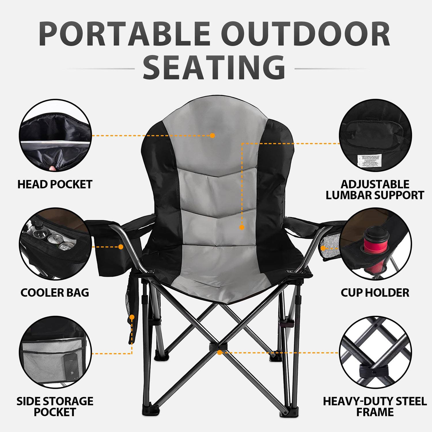 Multifunctional Foldable Heavy Duty Camping Chair 4