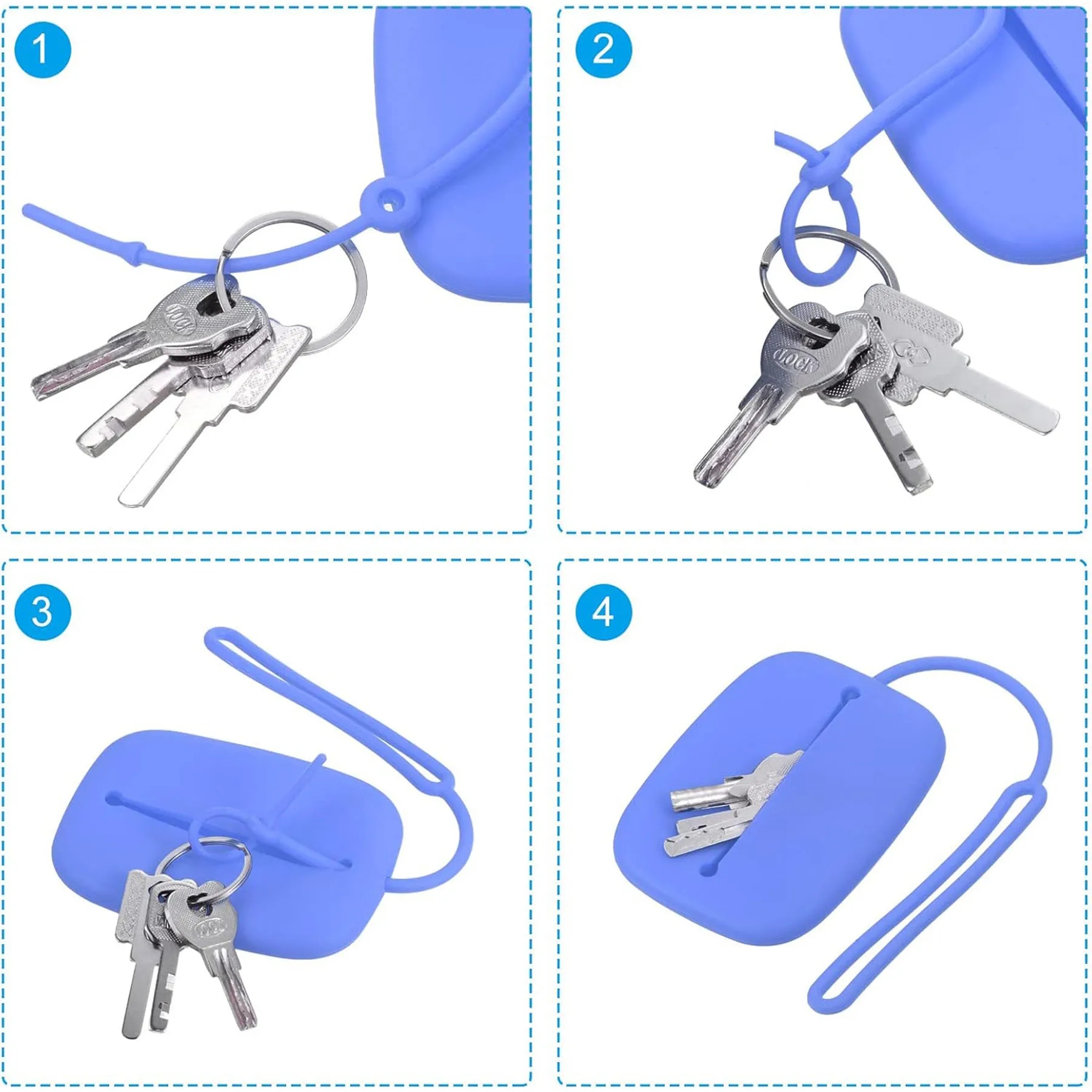 Silicone Storage Pouch Key Organizer and card Bag W/ Lanyard 5