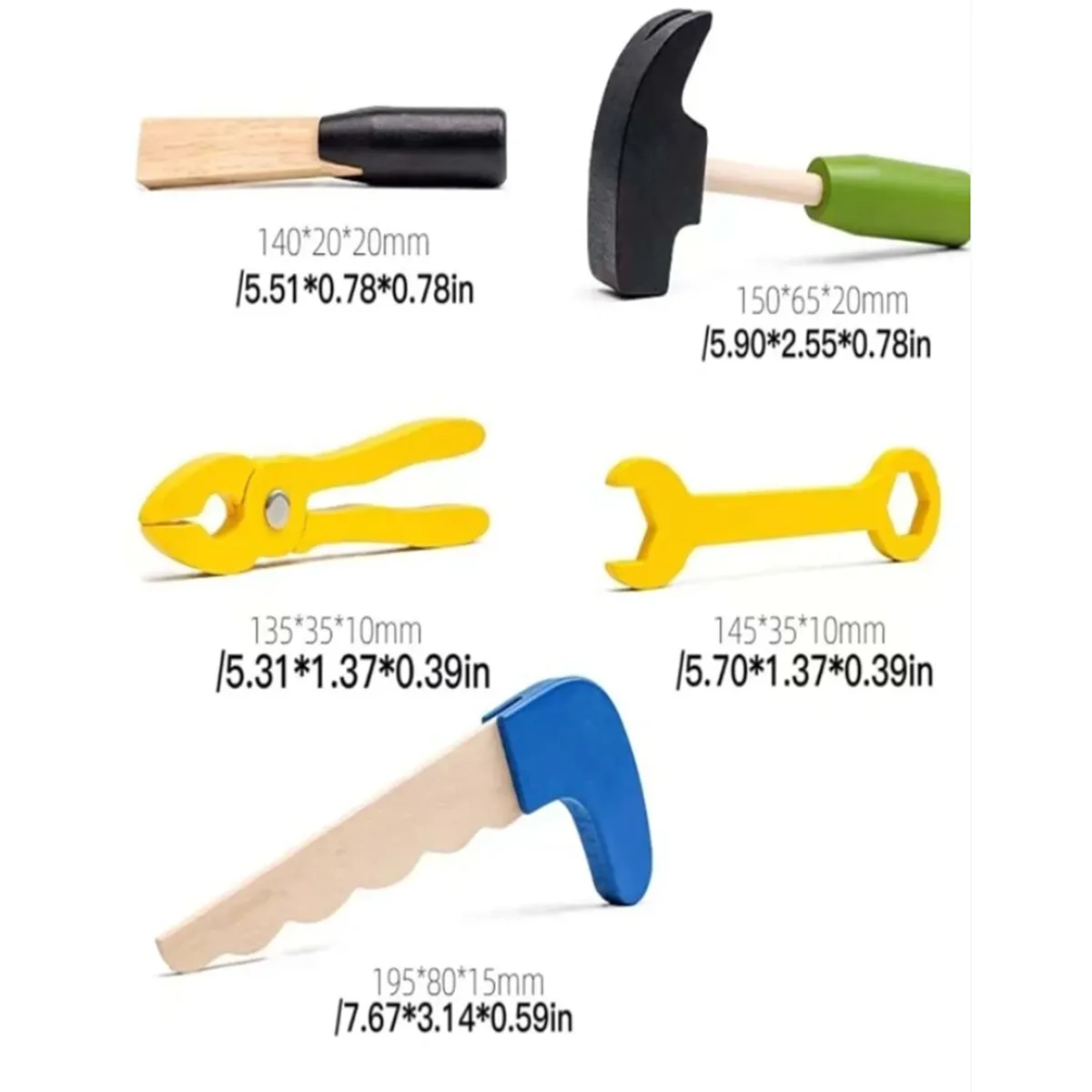 Funny Educational Wooden Maintenance Combination Tool Kit 10
