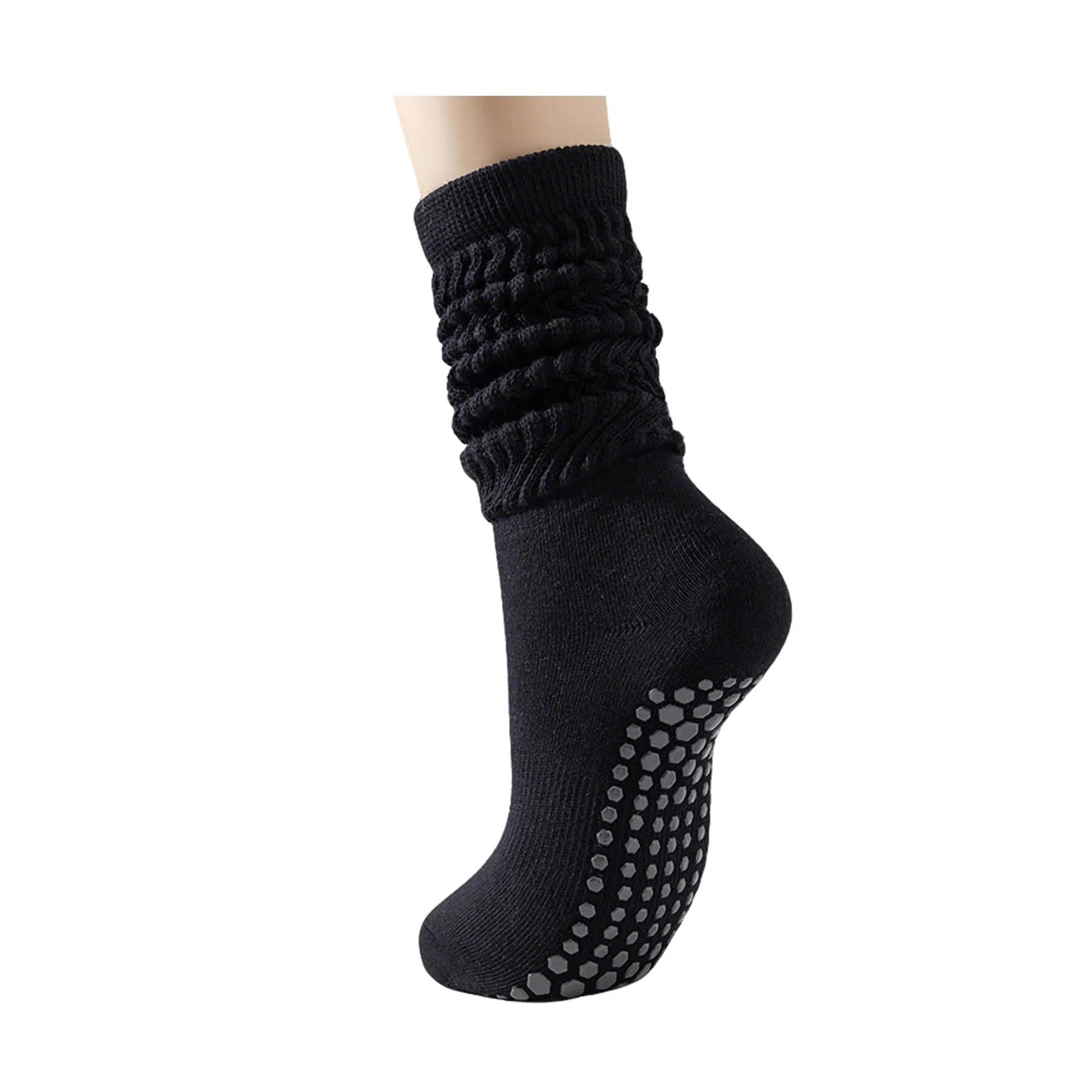 Pilates Yoga Slouch Socks With Grip 3
