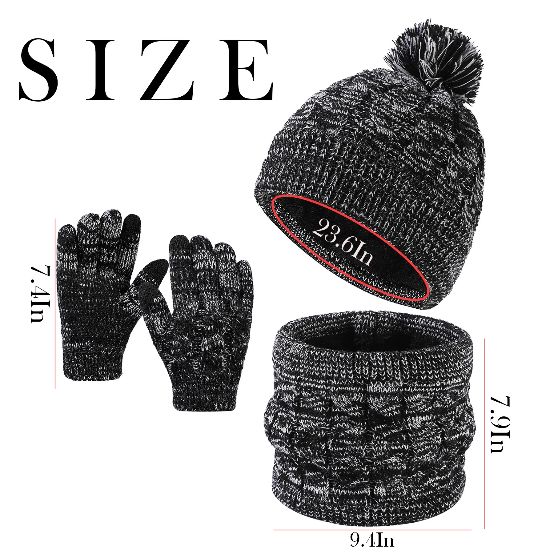 Acrylic Children's Knitted Hat Three Piece Set 4