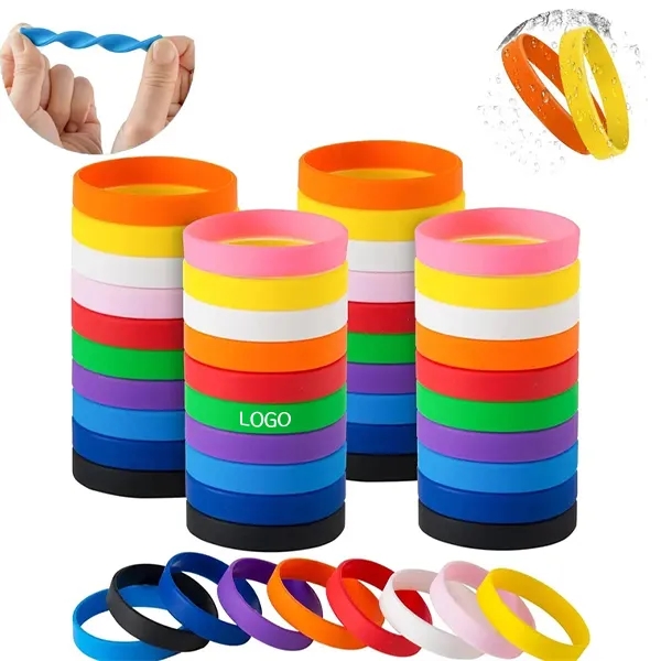 Colorful Silicone Wristbands with Blank Rubber Bracelets 3