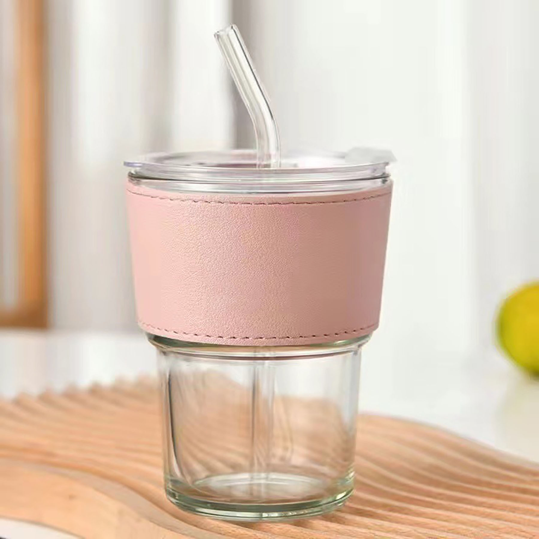 13 oz. Glass Cup With Lid And Straw 7