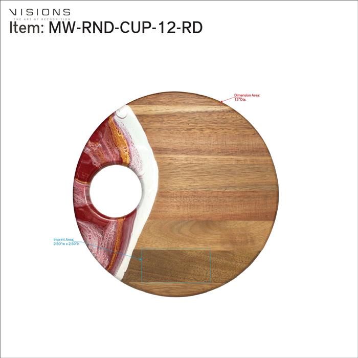 Large Round Acacia Board With Dip Holder 2