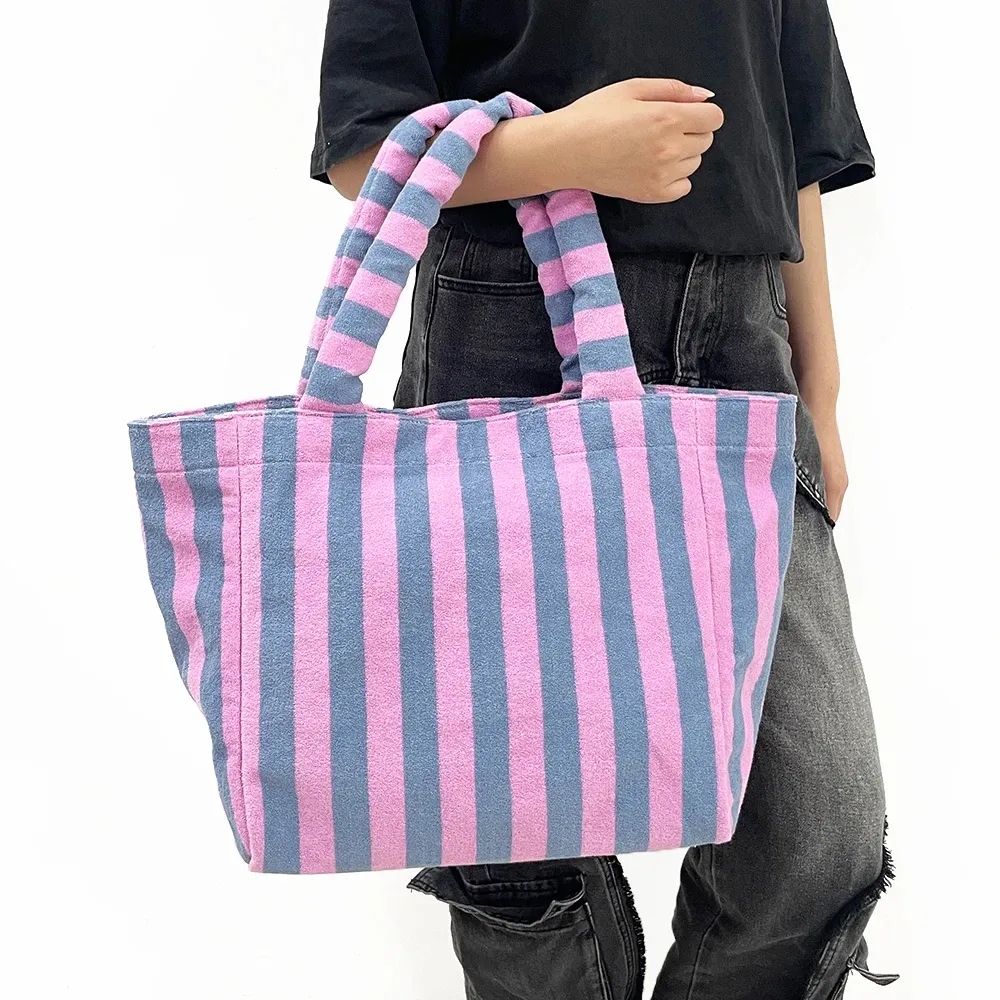 Custom Terry Tote Bag Large, custom tote bag with logo imprint 4