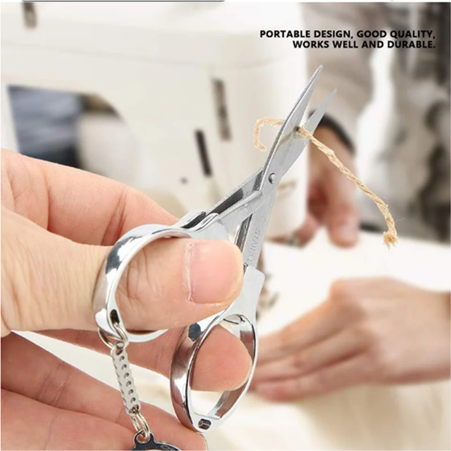 Mini Folding Scissors - Portable Multi-Tool w/ Metal Handle 7