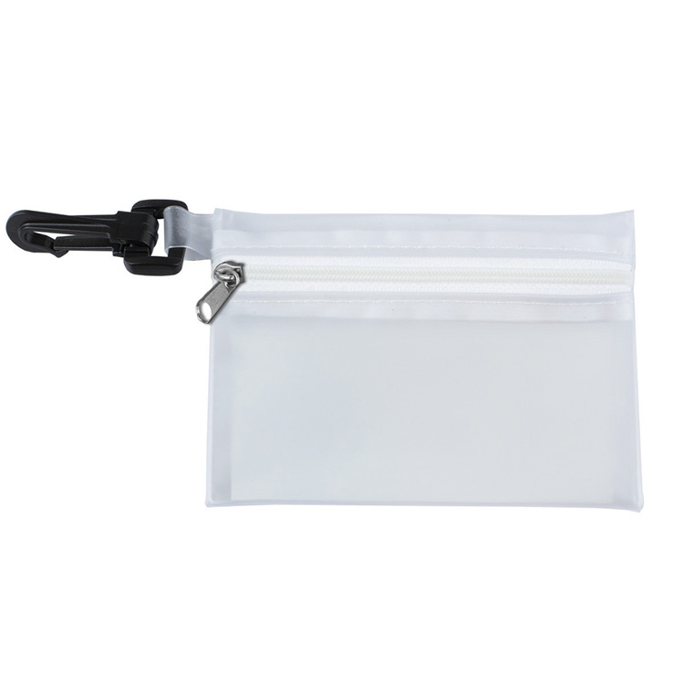 "LYON" 10 Piece First Aid Sun Kit in Translucent Zipper Pack with Plastic Carabiner Attachment 12