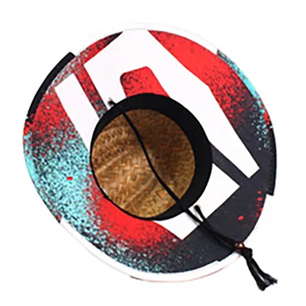 Lifeguard Straw Hat + Full Color Underbrim Imprint And Patch 6
